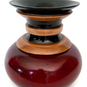 Tri Ring Globe Wooden Vase